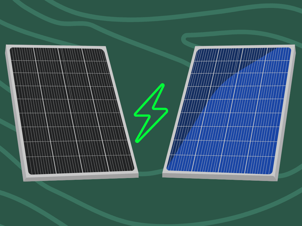 10 Diferencias entre Panel Solar Monocristalino y Policristalino 1 imagen de 2 aneles soalres, monocristalino y policristalino