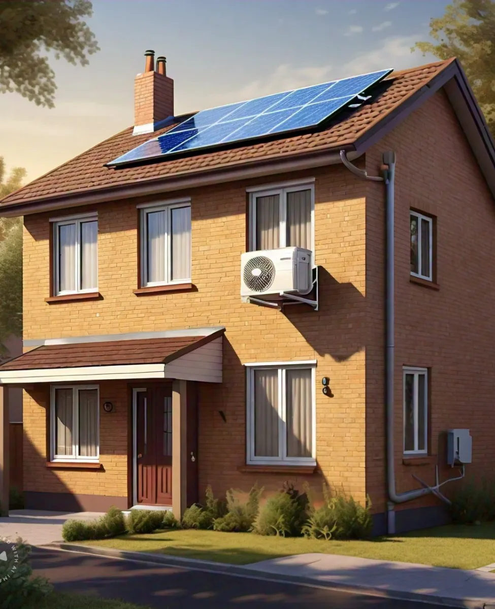 casa con aire acondicionado solar
