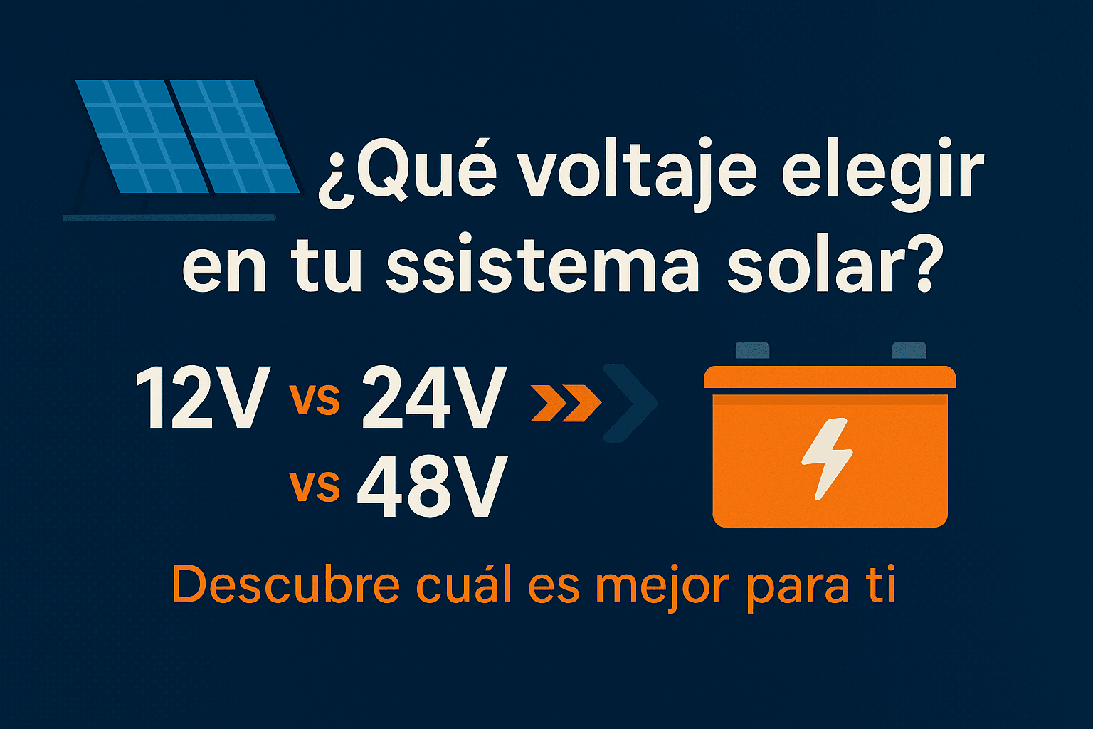 ⚡ ¿Qué voltaje debo elegir en mi sistema solar: 12V, 24V o 48V? 4 12v, 24v o 48v en sistema solar